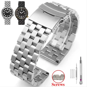 Premium Sólida de Aço Inoxidável Relógio Banda para Seiko Escovado pulseiras de Relógio Parafusos Ajustáveis Link de Luxo Pulseira 18/20/22/24/26mm