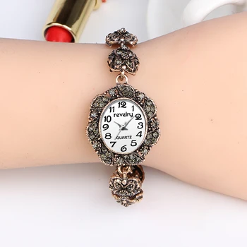 QINGXIYA Marca Antiga de Ouro Mulheres Pulseira Relógios de Moda de pedra de Strass Luxo de Quartzo Relógios de Senhoras de Vestido Casual Relógio do Esporte