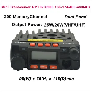 QYT KT-8900 KT8900 Mini Transceptor KT8900 VHF136-174/UHF400-480MHz transceptor móvel QYT KT-8900 carro de rádio móvel