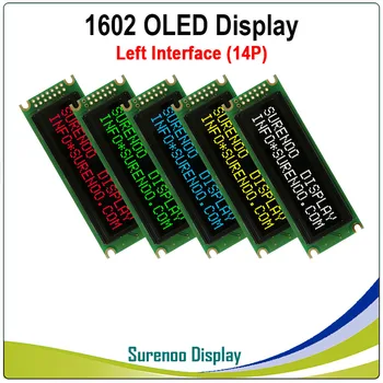 Real, da exposição de OLED, Esquerda Interface Paralela Compatível com 1602 162 16*2 Caracteres LCD Módulo de Visualização LCM Tela de compilação WS0010