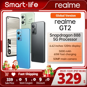 realme GT2 GT 2 5G Telefone Móvel Snapdragon 888 50MP 6.62