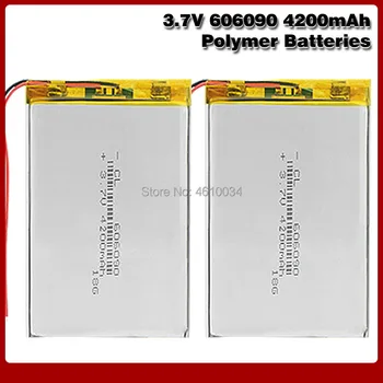 Recarregável Premium 606090 3,7 V volt 4200mAh lipo baterias de lítio polímero com proteção do PWB de carregamento do módulo de