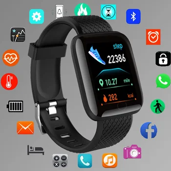 Relógio de pulso de Fitness Homens Pressão Arterial Impermeável Smartwatch Mulheres Monitor de frequência Cardíaca Sports Tracker Assista Horas Para Android IOS