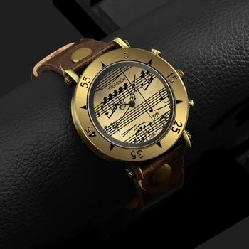 Relógios de Homens de Quartzo Criativo Vintage Assistir a Rodada do Mostrador em Ouro Couro Exclusivas das Mulheres relógio de Pulso Quente de Presente para o Namorado montre homme