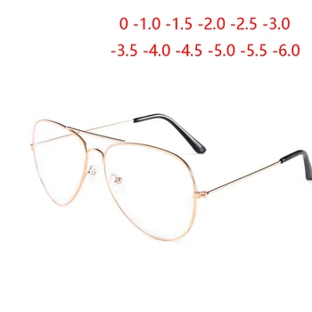 Retro Anti Luz Azul Metal Olho De Gato Quadro De Miopia Óculos De Óculos Para Mulheres E Homens -1.0 -1.5 -2.0 -2.5 -3.0 -3.5 Para -6.0