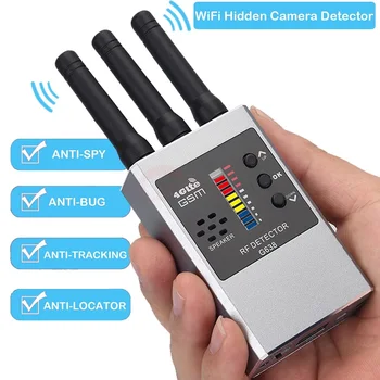 RF Detector de Sinal de wi-Fi Câmera Escondida Localizador Anti-Spy Ouvir Sweeper Telefone Celular Bugs Ouvir música sem Fios do Dispositivo GPS Tracker