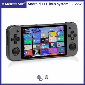 RG552 Anbernic Retro Consola de jogos de Vídeo de Dupla Sistemas Android Linux de Bolso Jogador de Jogo Construído em 64G 4000+ Jogos