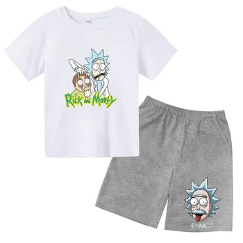 Rick - estampas de camisetas conjunto para meninos e meninas de roupas infantis para o Verão de Crianças Roupas de Verão 2022 coisas legais