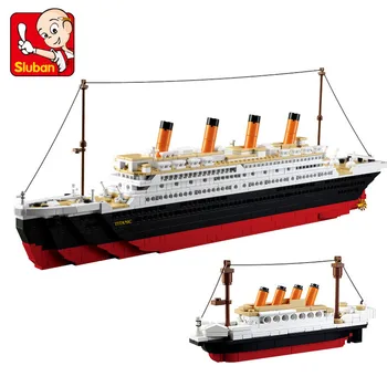 RMS Titanic Barco de Cruzeiro de Navio de Blocos de Construção de Conjuntos de Números Amigos Titan Cidade Hobbies Criativos Modelo de Tijolos de Brinquedos Brinquedos