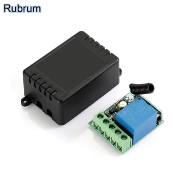 Rubrum 433 MHz DC 12V 1CH RF Módulo de Relé Universal sem Fio Interruptor de Controle Remoto Smart Home Controlador Receptor Para Porta Porta