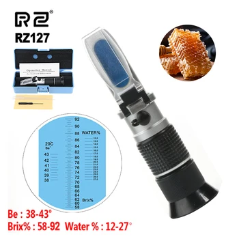 RZ Mel Refratômetro 58%~92% de Alta Concentração Brix Ser Água 3 in1 Refratômetro para a Apicultura, o Mel de Bebidas com Açúcar ATC RZ127