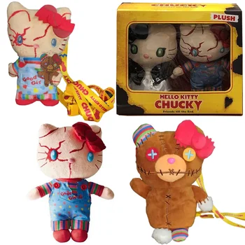 Sanrio hello Kitty Estilo Maldição de Chucky a Noiva de Chucky Zumbi urso Filme de Pelúcia, Bonecas, Bolsa da Moeda do Luxuoso Saco de presente de aniversário