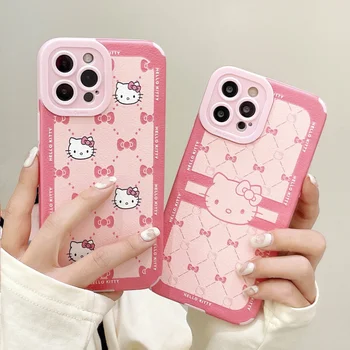 Sanrioed Kawaii Telemóvel Hello Kitty Caso Para O Iphone 13 11 12 Pro Max Desenhos Animados Das Mulheres Do Caso Da Menina Y2k Moda De Luxo Za Presente
