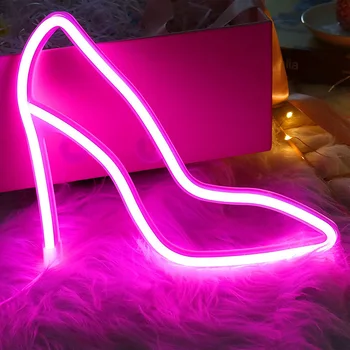 Sapatos de Salto alto Sinal de Néon Luz Pendurado na Parede da Lâmpada Arte de Decoração para a Casa Xmas Party Férias de Quarto de Lâmpadas da Noite