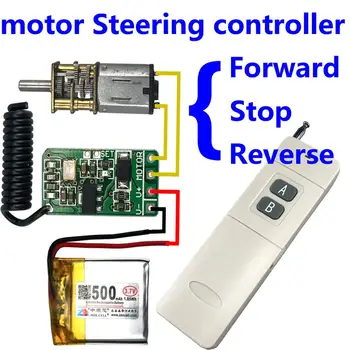 sem fio interruptor de controle remoto 433mhz transmissor de rf do receptor de 3,7 v 4.5 v 9v 12v motor Forward Reverse assistida módulo do Controlador