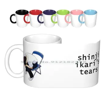 Shinji Ikari, as Lágrimas de Cerâmica, Canecas de Café, Xícaras de Chá de Leite em Caneca de Esl, Eva Evangelion Shinji Ikari Shinji Ikari Shinji Ikari Lágrimas