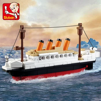 SLUBAN RMS Titanic o Navio Barco a Construção de Conjuntos de Blocos Juguetes DIY Tijolos Cidade Brinquedos de Figuras de Brinquedos Educativos para Meninas 194PCS