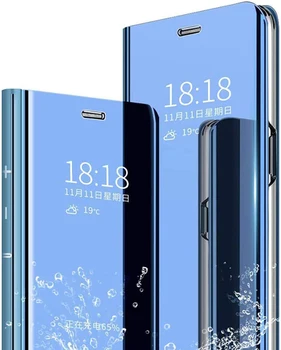 Smart Case Para Samsung Galaxy S20 S21 Ultra S10 Nota 10 S9 S8 Mais Clara, Vista Da Janela Galvaniza Chapeamento De Stand Flip Folio, Capa