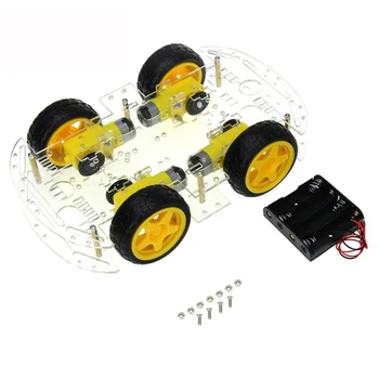 Smart chassis do carro 4WD Inteligente Robô Chassis do Carro Kits de Velocidade do Encoder 2WD Com caixa de bateria para arduino