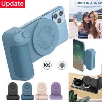 Smart Telefone Portátil Selfie Aperto de Mão do Obturador Carregador sem Fio Para iPhone, Android Bluetooth Selfie Foto Suporte imantado