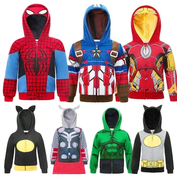 Super-Heróis Homem-Aranha Meninos Hoodies Natal Do Homem De Ferro Moletom Crianças Sportswear Capitão América Halloween Trainings