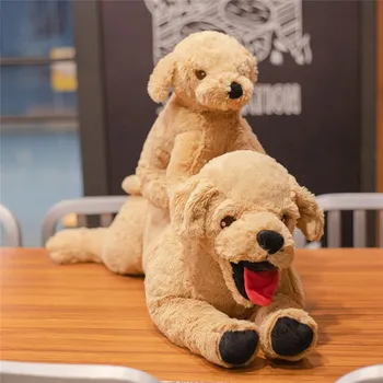 Super Macio Longo De Pelúcia Simulação Labrador Cão De Brinquedo De Pelúcia Bonito Língua Do Bebê Golden Retriever Abraço Almofadas Sofá De Jogar Almofada