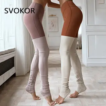 SVOKOR Esporte leggings mulheres de fitness, empurre-a para cima legging de execução calças de ginástica mulher de treinamento calças de Cintura Alta Legging Slim