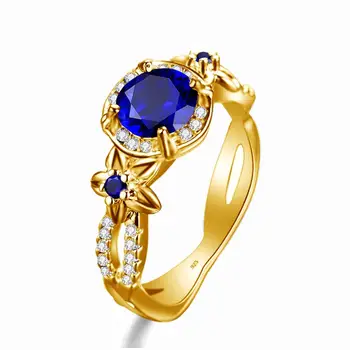 Szjinao Real de Prata 925 Ouro 18K Anéis de pedra preciosa Natural Designer de Jóias Anel de Safira para Mulheres Com Diamante Melhor