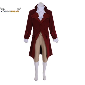 Século 18 Militar Britânico Terno Mens Medieval Roupa Hamilton Oficial do Marquês de Lafayette Aristocrata Hamilton Marquês Costum