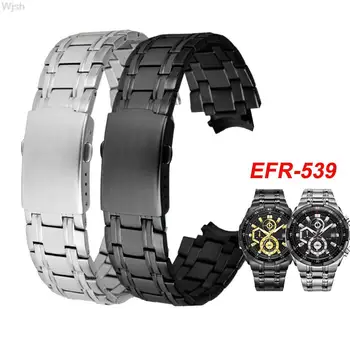 Sólido em Aço Inoxidável Correia de Relógio para Casio EDIFICE EFR-539 5345 pulseira de Homens Matte Substituição do Metal Pulseira Acessórios