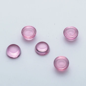 Tamanho 4.0~10mm Forma Redonda cor-de-Rosa Cabochão de CZ Pedra Sintética Cúbicos de Pedra de Zircônia