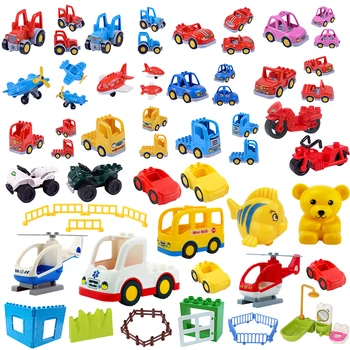 Tamanho grande Carro, Caminhão, Helicóptero, Ambulância, Ônibus Blocos de Construção de Brinquedos Educativos Gify Desenvolver o Interesse das Crianças Modelo Amigos Bigs