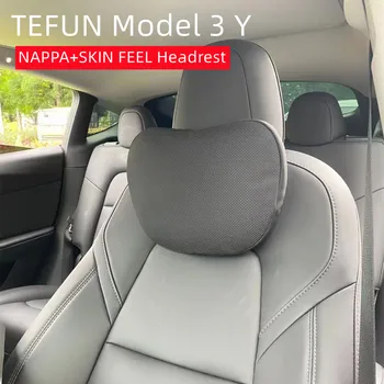 TEFUN Tesla Model 3 Y 2021 2022 Encosto de cabeça do Modelo Y Travesseiro de Pescoço de Couro de Alta qualidade Almofada do Assento de Acessórios
