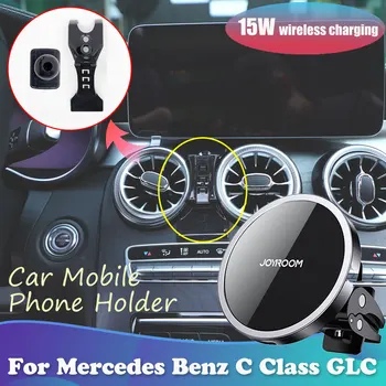 Telefone do carro de Titular da marca Mercedes Benz Classe C GLC 250d X253 C253 2016~2022 Magnética do Ar de Ventilação de Suporte de apoio Wireles Carregamento do iPhone