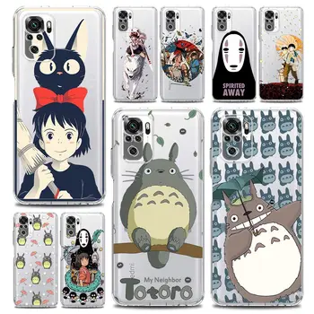Totoro a viagem de chihiro Miyazaki Anime Caso De Telefone Xiaomi Redmi Nota 11 9 9 8 10 Pro 7 8 9C 9A 8A K40 Pro 11T 5G Tampa transparente