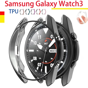 TPU Assista Case para Samsung Galaxy Watch 3 45mm 41mm Inteligente Watch3 de Proteção Casos Shell Macio Galvanizado TPU Shell Acessórios