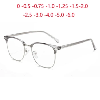 TR90 Grande Quadro Único de Prescrição de Lentes de Óculos Para Míope, Literárias de grandes dimensões Curto olhos Óculos de 0 -0.5 -0.75 Para -6.0