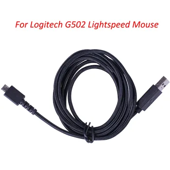 Trançado Cabo de Mouse USB Preto Carregamento Substituição do Cabo de alimentação da Logitech G502 Lightspeed sem Fios de Jogos Mouses de Alta Qualidade
