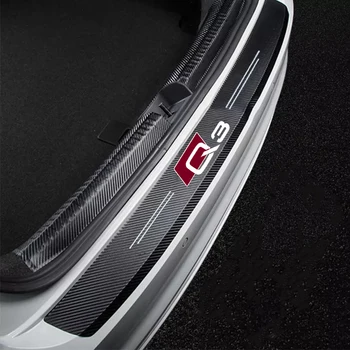 Tronco de carro proteger a etiqueta do Carro de fibra de Carbono pano de carro acessórios Para Audi Q3 Q3L Sportback 2021Trunk anti-colisão adesivo
