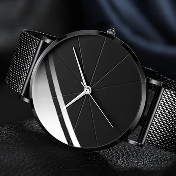 Ultra Fino Homens Relógios de Moda Simples Homens de Negócios de Malha de Aço Inoxidável Correia de Relógio de Quartzo para homens relógio masculino saati