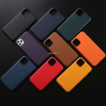 Ultrathin MagSafe de Couro de Volta a Tampa do Telefone Para o iPhone 12 11 Pro Máximo de 12 Mini Negócios de Moda Colorido Magnético de Proteção Casos