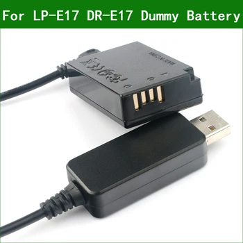 USB 5V PARA LP E17 LPE17 ACK-E17 DR-E17 Fictício de Bateria e da Alimentação de DC Banco de Cabo USB para Canon EOS M3 M5 M6 M6 Mark2 ii ACKE17