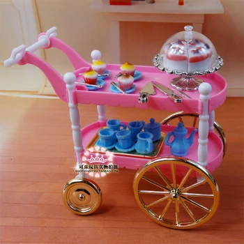Venda Quente Boneca Mobília De Jantar, Bolo De Carro Acessórios Para A Barbie Ken Doll Jogo De Crianças Brinquedos De Meninas Aniversário Dom Gratuito De Transporte
