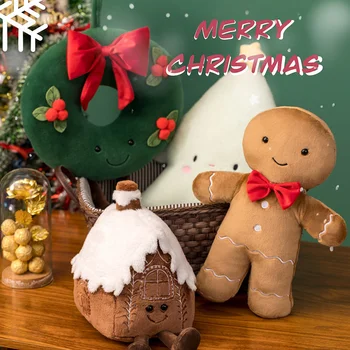 Venda Quente Nova Decoração De Natal Dos Desenhos Animados Do Homem Gingerbread Simulado Árvore De Natal Brinquedos De Pelúcia Bonecos De Natal Do Festival De Ano Novo, Presentes Crianças
