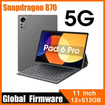 Versão Global Pad 6 Pro Tablet de 12 gb de 512GB Snapdragon 870 2560*1600 Tabuleta de um Andróide de 11 polegadas 10000mAh 120HZ Cartão SIM 5G Tablet