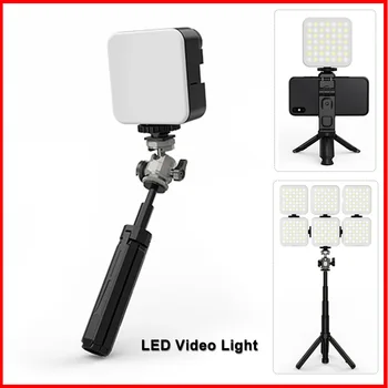 Vídeo de LED de Luz de 5W 6000K 49pcs Com 3 Fria Sapato Portátil Mini Vlog Luz de Preenchimento Para 1/4 de Polegada Furo do Parafuso de Tripé de Câmera Para o YouTube