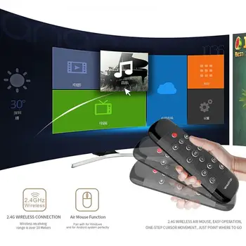 W2 Pro 3-em-1 de Ar Remoto, Mouse Touchpad Teclado 2.4 G sem Fio RF Controle Remoto Para a CAIXA de TV Android Smart TV HTPC Portátil