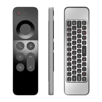 W3 2.4 G sem Fio de Ar Mouse Giroscópio IR de Aprendizagem Inteligente de Voz, Controle Remoto Mini Teclado Para Android TV Box / Mac OS/ Linux