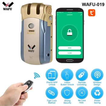 Wafu fica 019 controle Remoto Bloqueio de Porta sem Fio wi-fi Smart Lock Eletrônico Sem Porta Invisível Bloqueio do Telefone Controle de Bloqueios