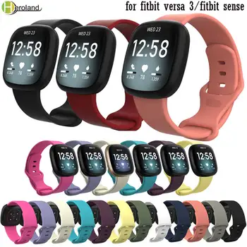 WatchStrap Para Fitbit Versa 3 / Sentido Smart Relógio de Pulso Banda Wearable Esporte Silicone Macio Acessórios Pulseira pulseira de cinto